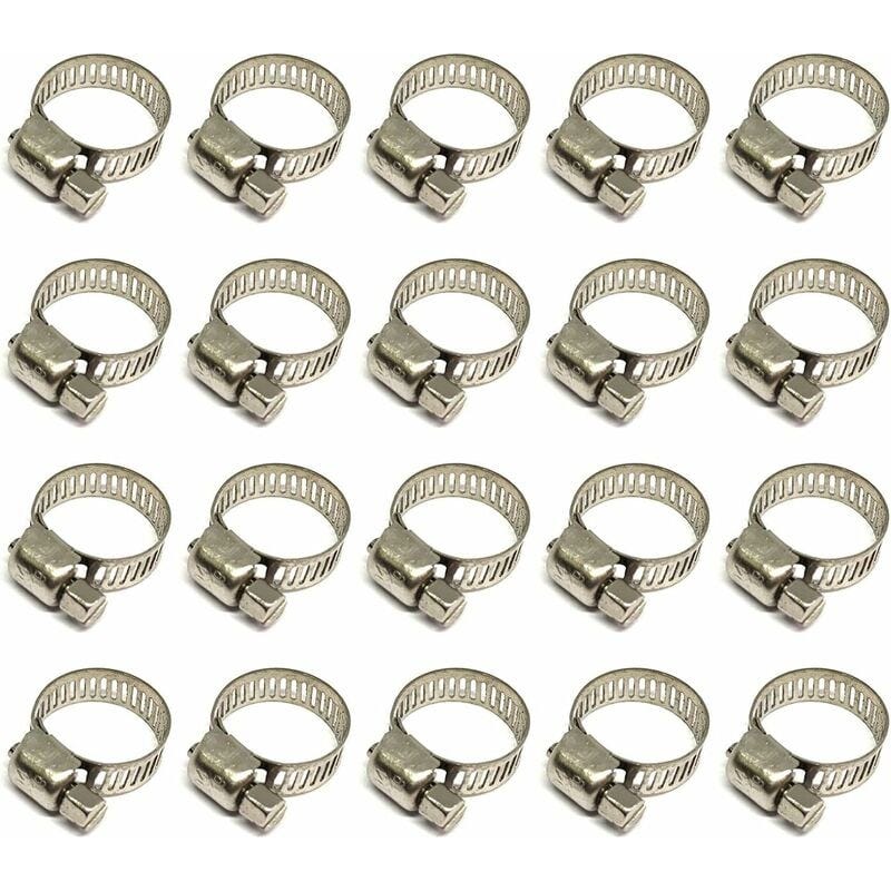 30 Pièces Collier De Serrage Inox 20-120mm - Pinces Métalliques Réglables Pour Tuyaux, Durites Et Câbles