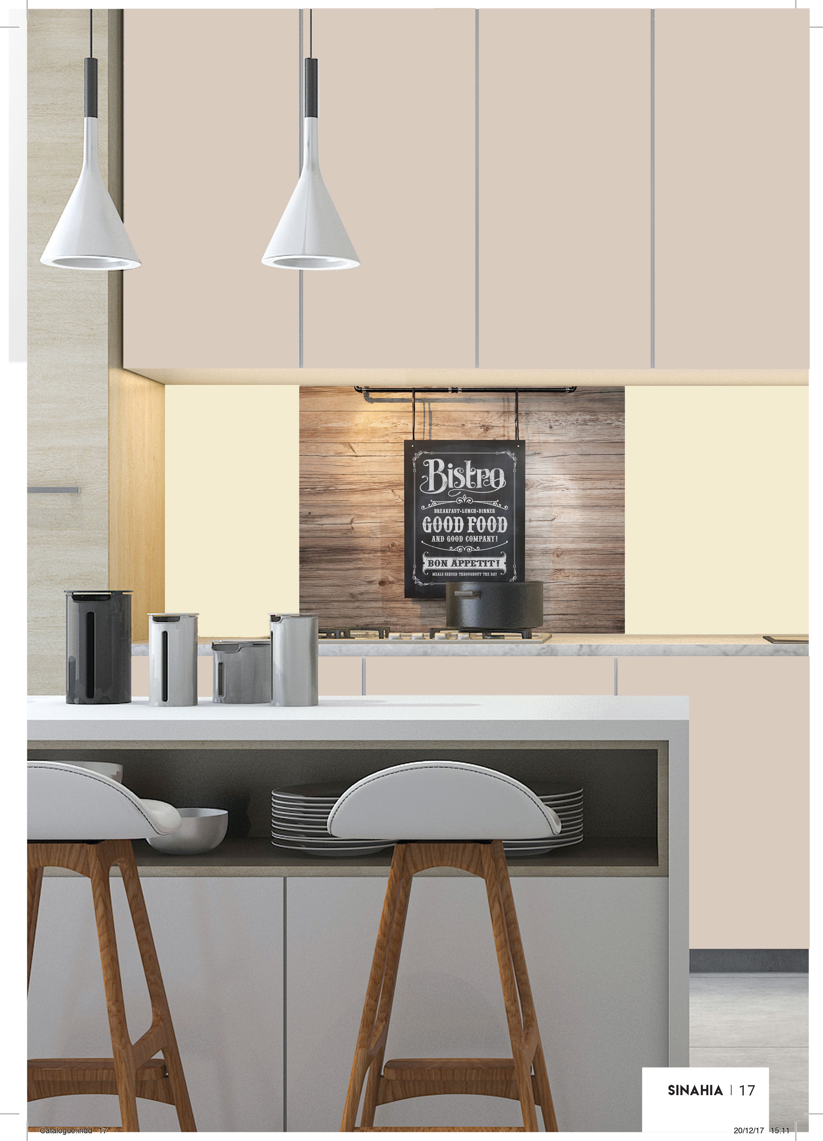 Crédence décorative SINAHIA style bistro 900mmx700mm Ep 6mm verre securit - 3