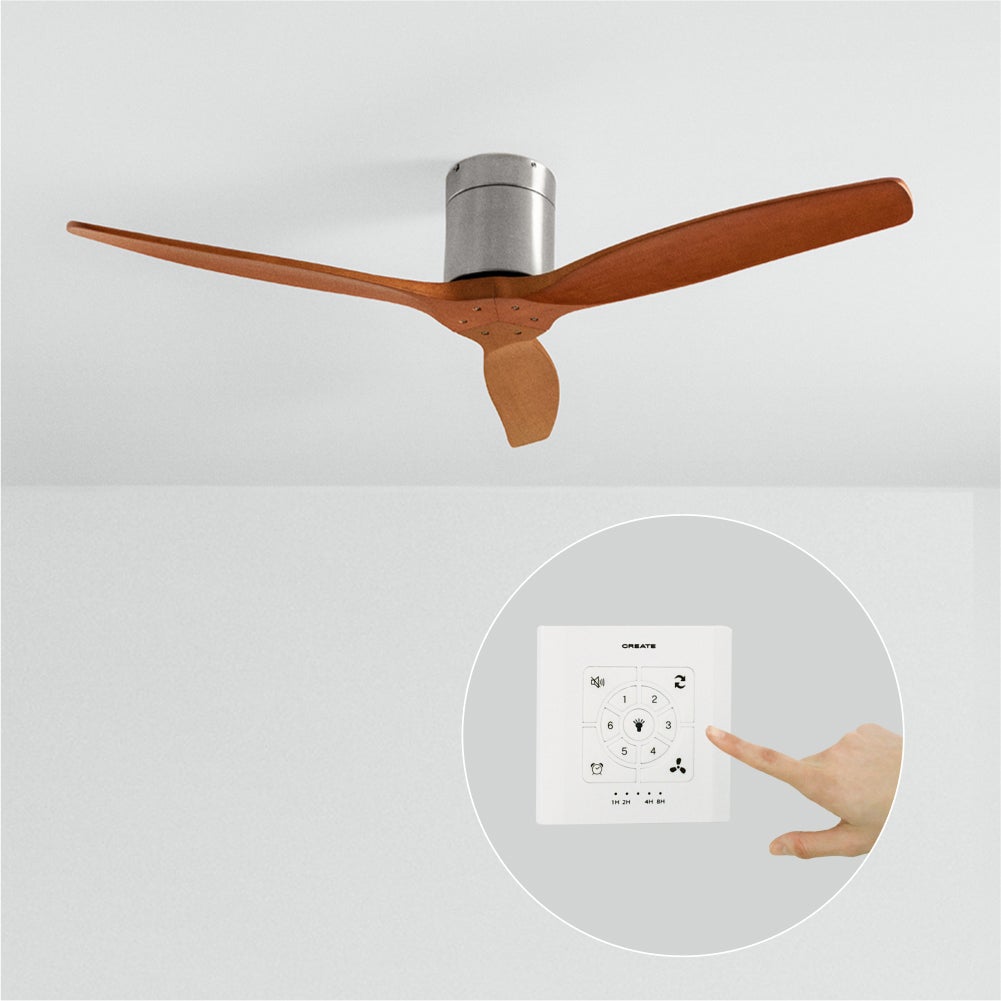 CREATE - WIND CALM M - Ventilateur de plafond silencieux 40W avec pales techniques en ABS Ø132cm sans eclaraige avec contrôleur mural - 2