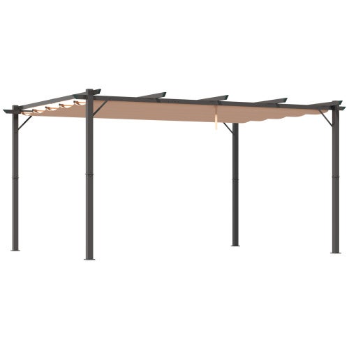 Pérgola Pabellón 3 x 4 m con Techo de Tela Ajustable de Aluminio ...