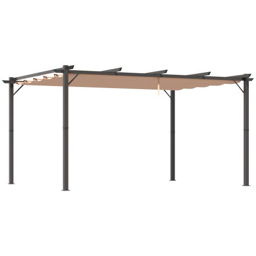 Pérgola Pabellón 3 x 4 m con Techo de Tela Ajustable de Aluminio ...