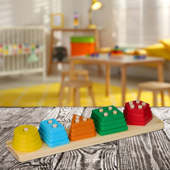 Giocattolo Montessori In Legno 1-2 Anni - Giochi Educativi Incastro Con Forme E Colori, Regalo Per Bambina