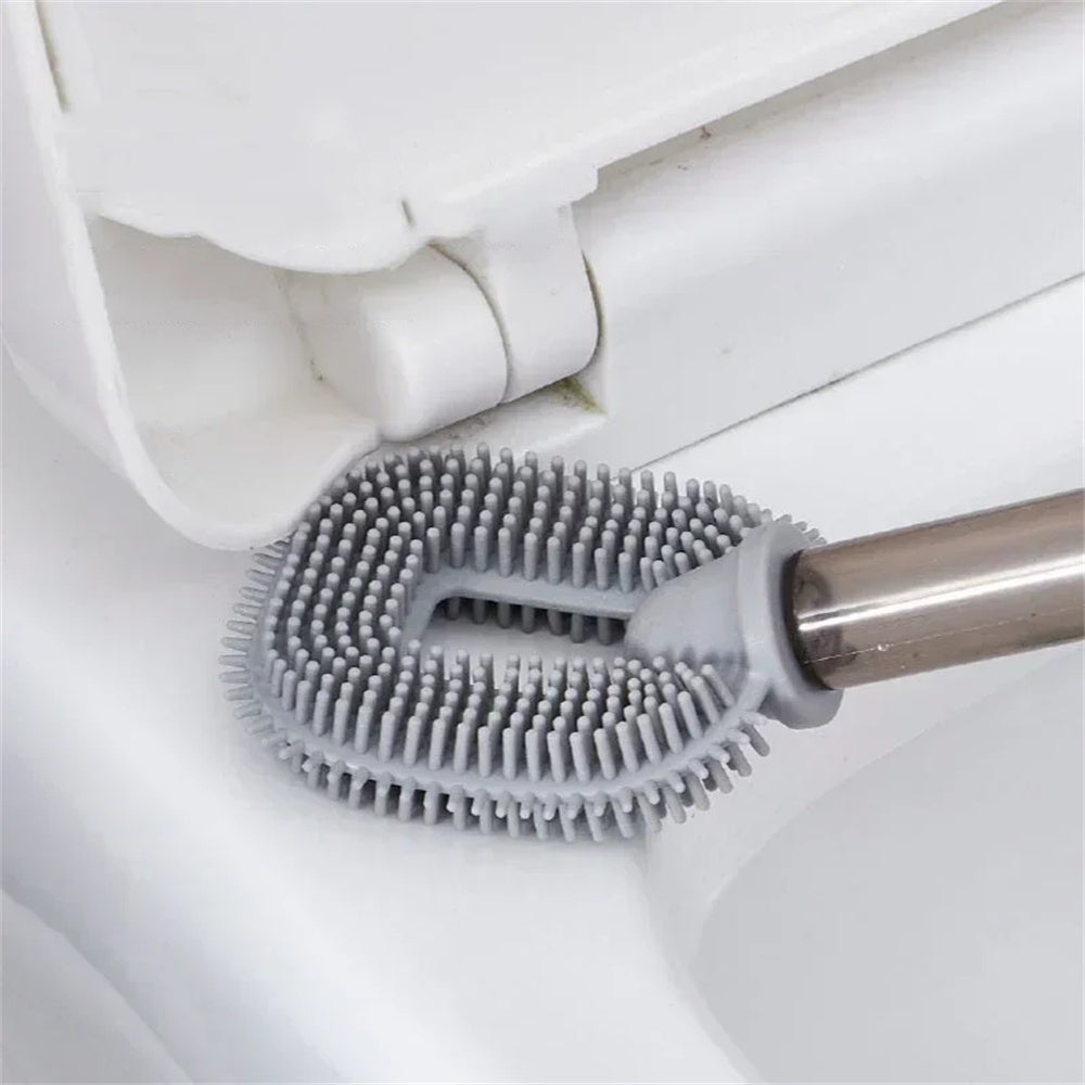 Scopino In Silicone Per WC Con Supporto Adesivo – Spazzola Igienica Antiodore, Design Moderno Per Bagno, Senza Fori