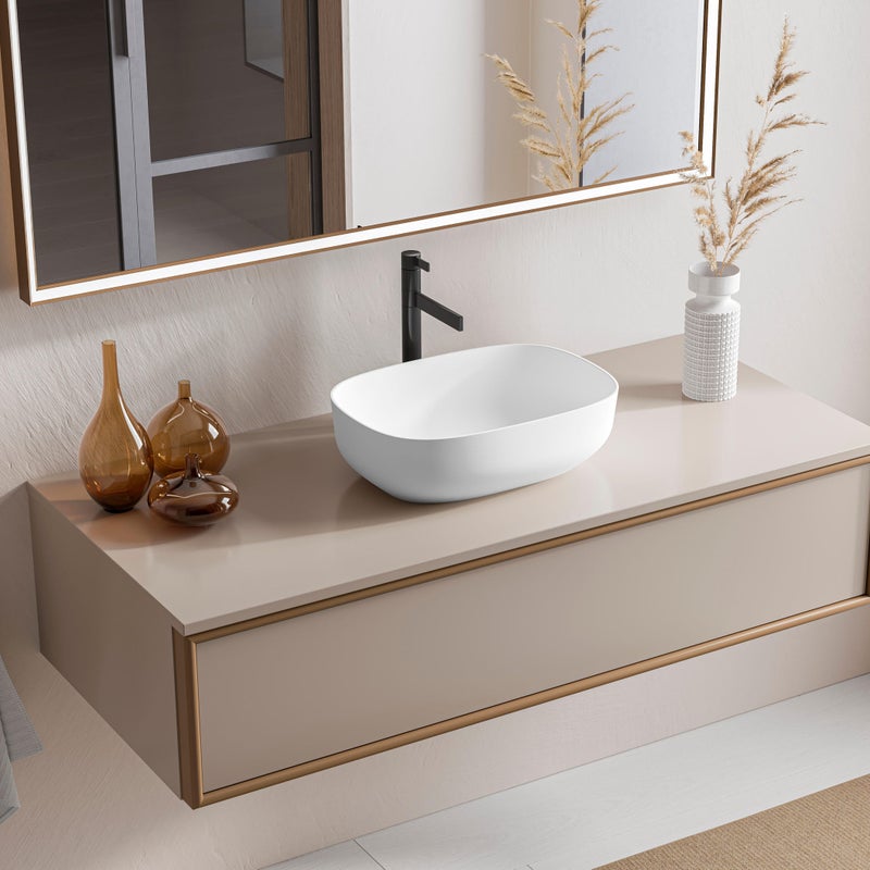 Umywalka nablatowa Solid Vegas mat 48x12.5x32 cm