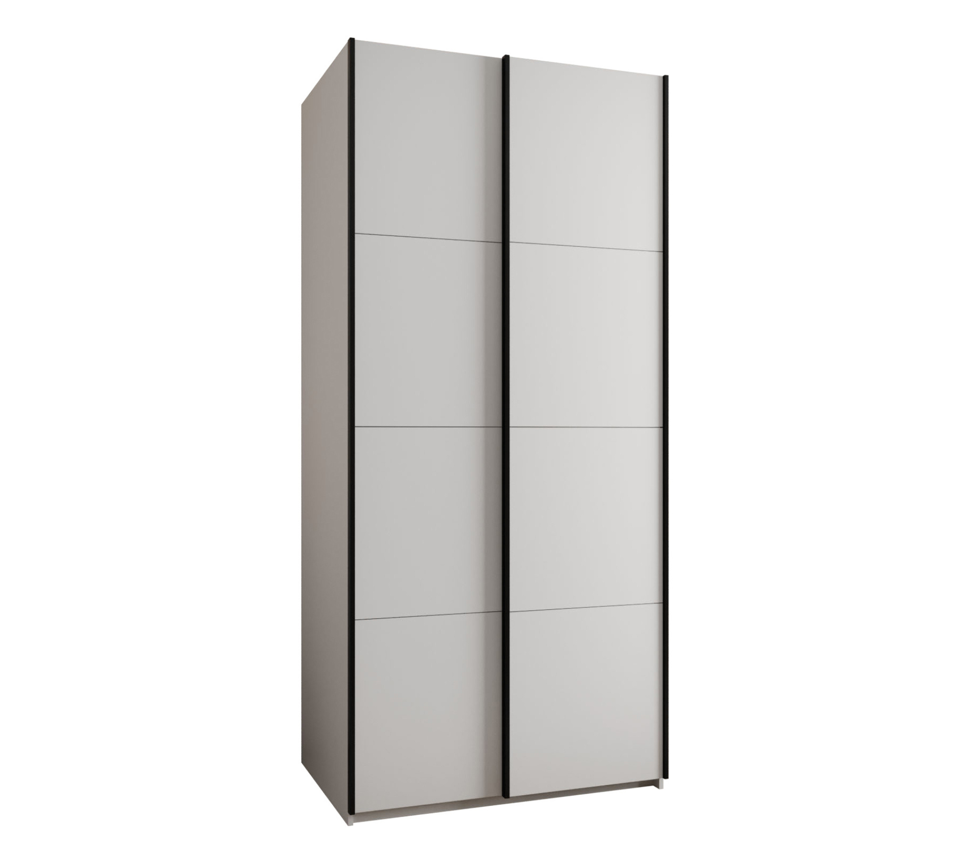 Szafa przesuwna wysoka Lux 1 110 x 64 x 245,5 cm biały + biały + u. czarny - Abiks Meble