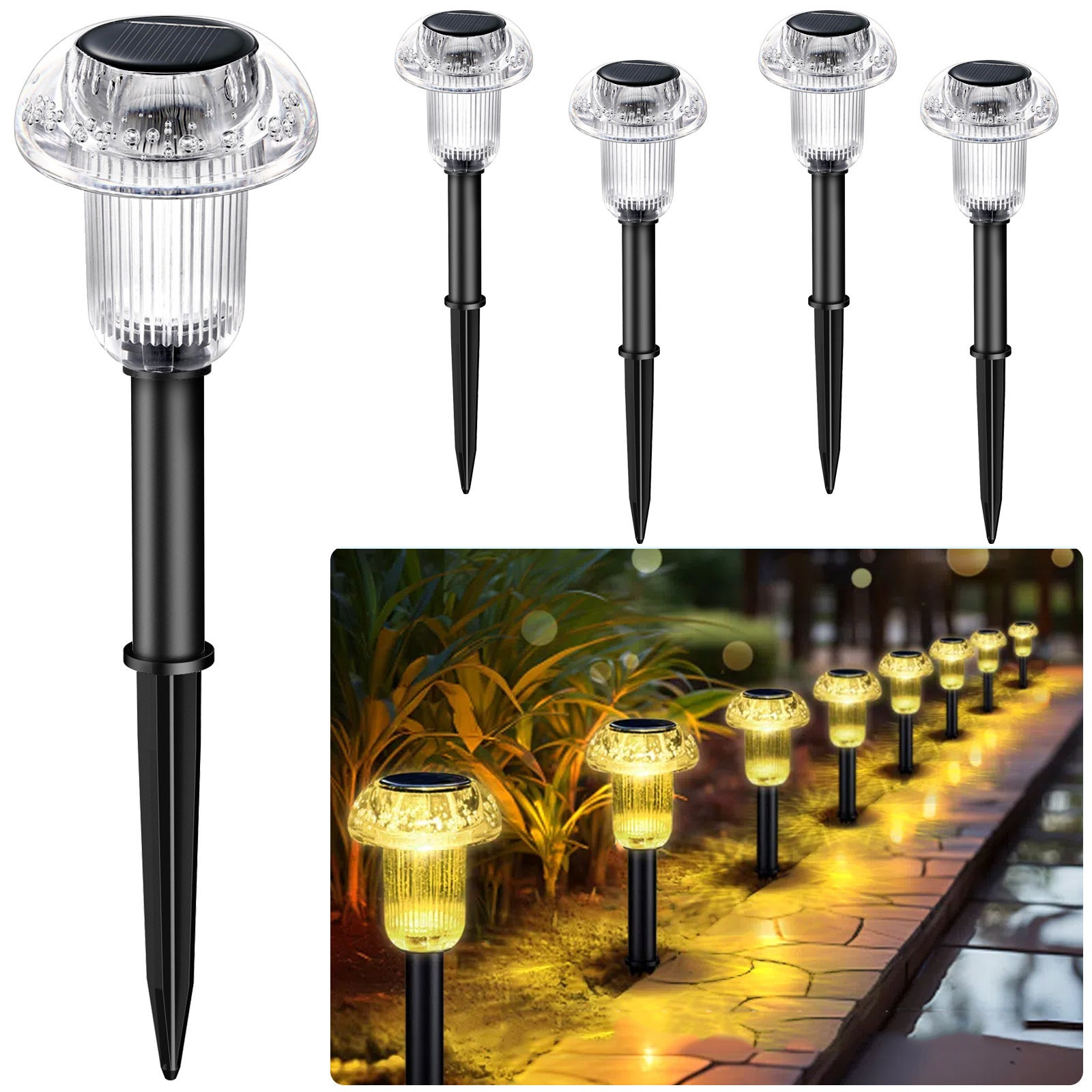 Lampe solaire à LED, design montgolfière, verre, effet de feu | ETC