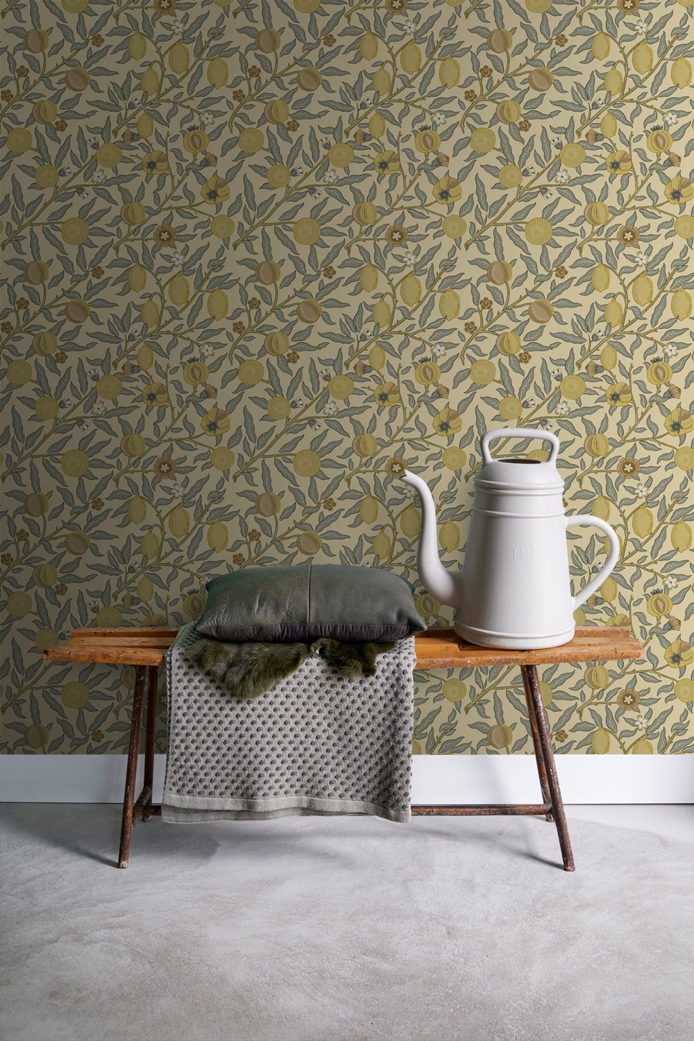Papier peint des fruits et des feuilles exotiques jaune et vert - 50 x 900 cm - ESTAhome - 3
