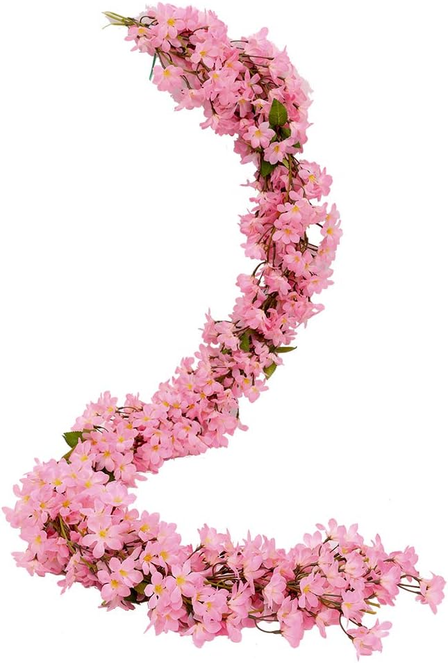 Szt. 5,6 stopy sztuczne kwiaty wiśni Sakura wiszące winorośli sztuczny girlanda Sakura sztuczny orientalny kwiat wiśni girlanda przyjęcie ogrodowe dom