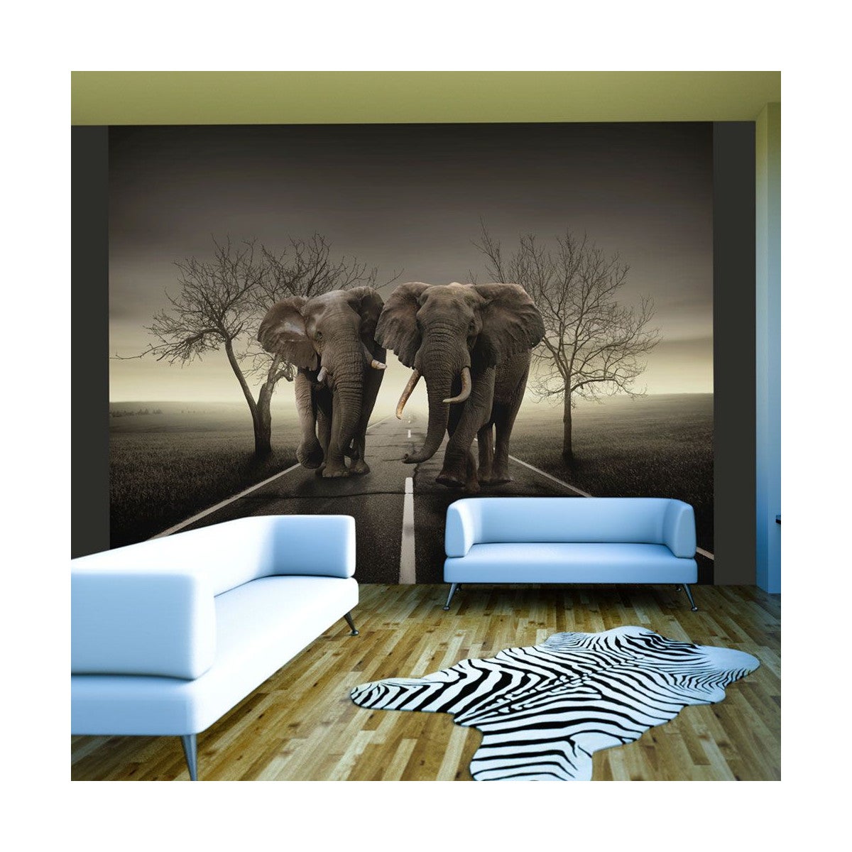 Papier Peint "Ville D'éléphants" 193 x 250 cm | Leroy Merlin