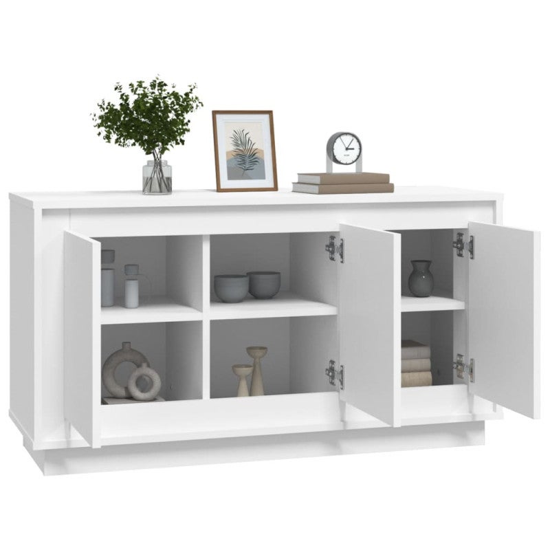 vidaXL Credenza Bianca 102x35x55 cm in Legno Multistrato - 4