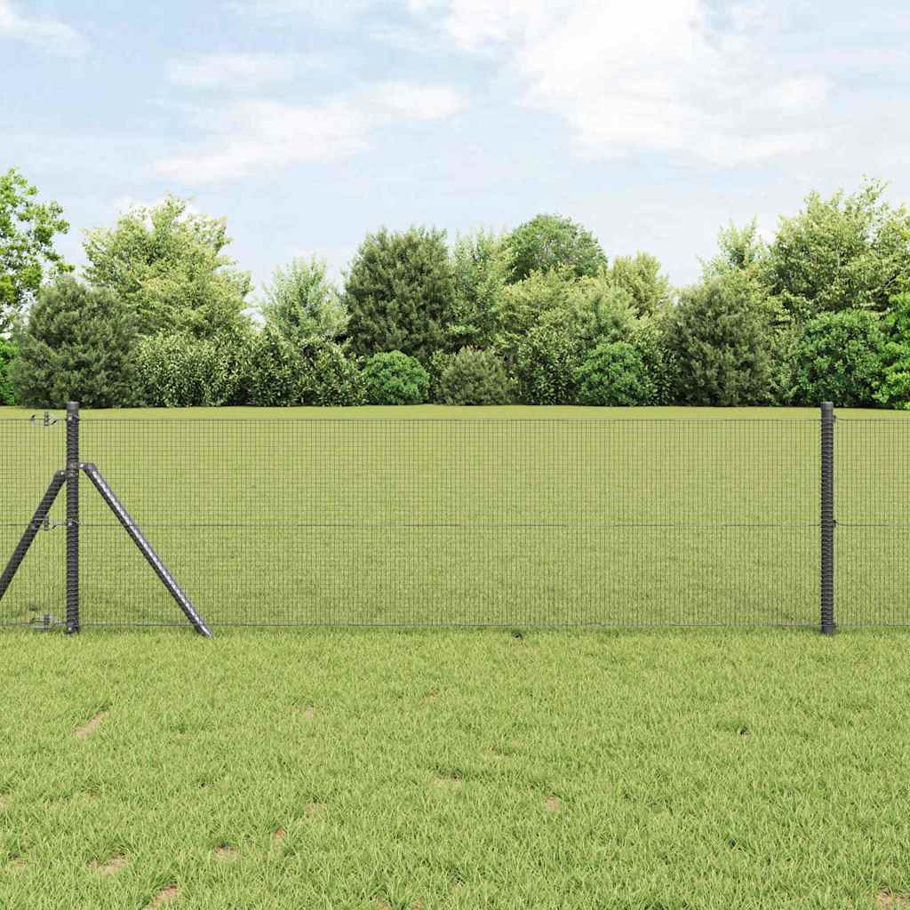 Clôture en acier gris avec poteaux 0,8 x 10 m - COMFORTXL - 3