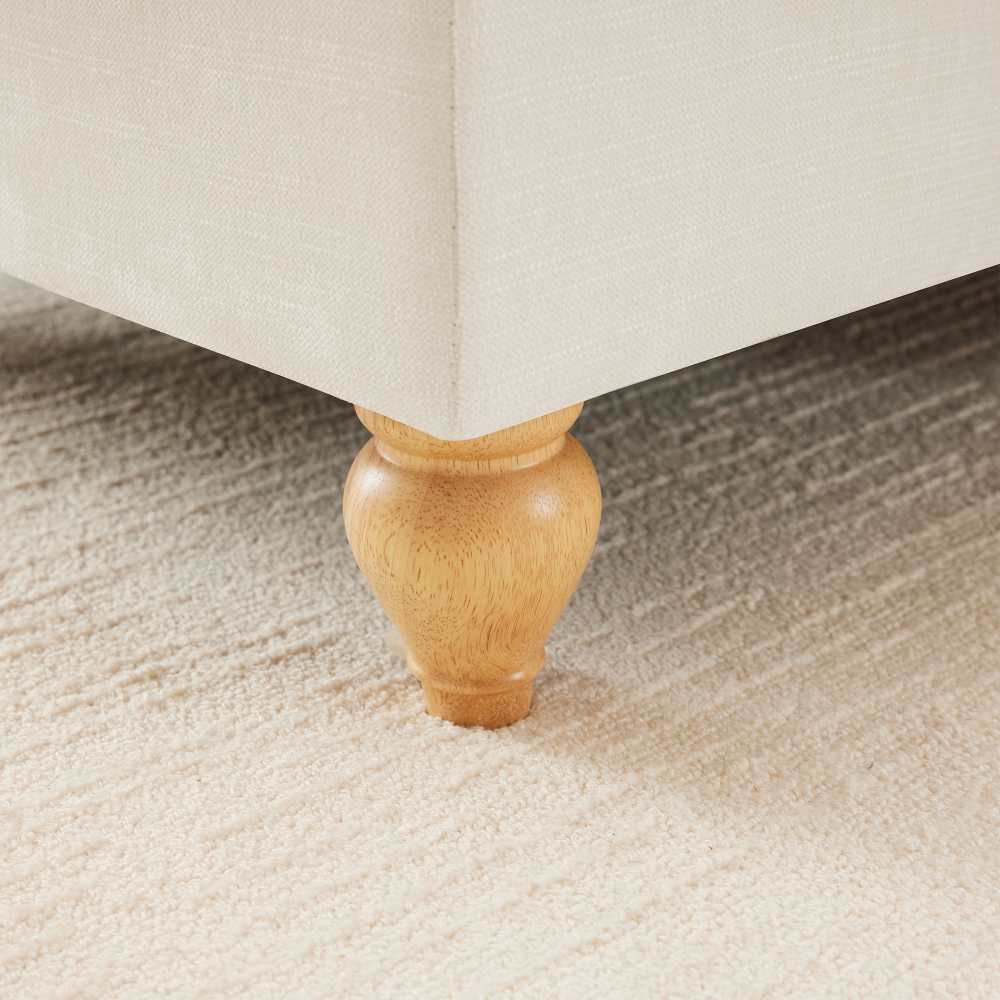 Divano 4 posti in velluto stile Mid-Century, braccioli conici, gonna rimovibile e gambe a fuso – comfort per il soggiorno - 6