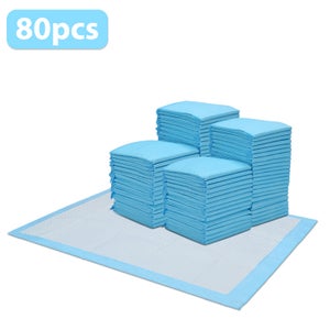 Tapis D'apprentissage Pour Chiot - 60 X 60 Cm - Lot De 50 - Jetable Et Absorbant - Bleu