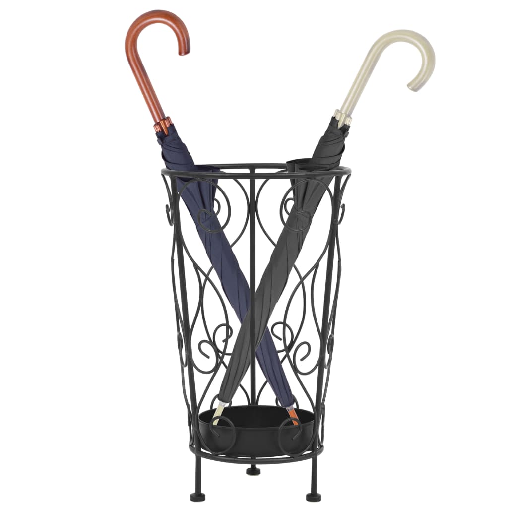 vidaXL Porte-parapluie Style vintage Métal 26 x 46 cm Noir - 3