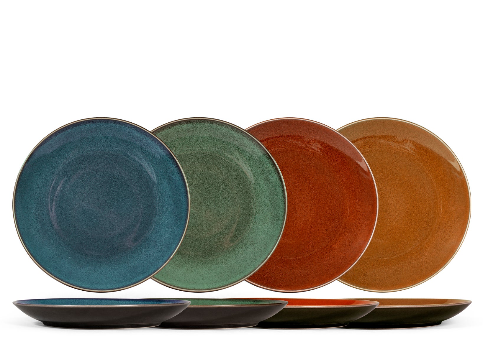 Set 12 Piatti Piani Caribe In Stoneware - Colorati Assortiti - Foto 3