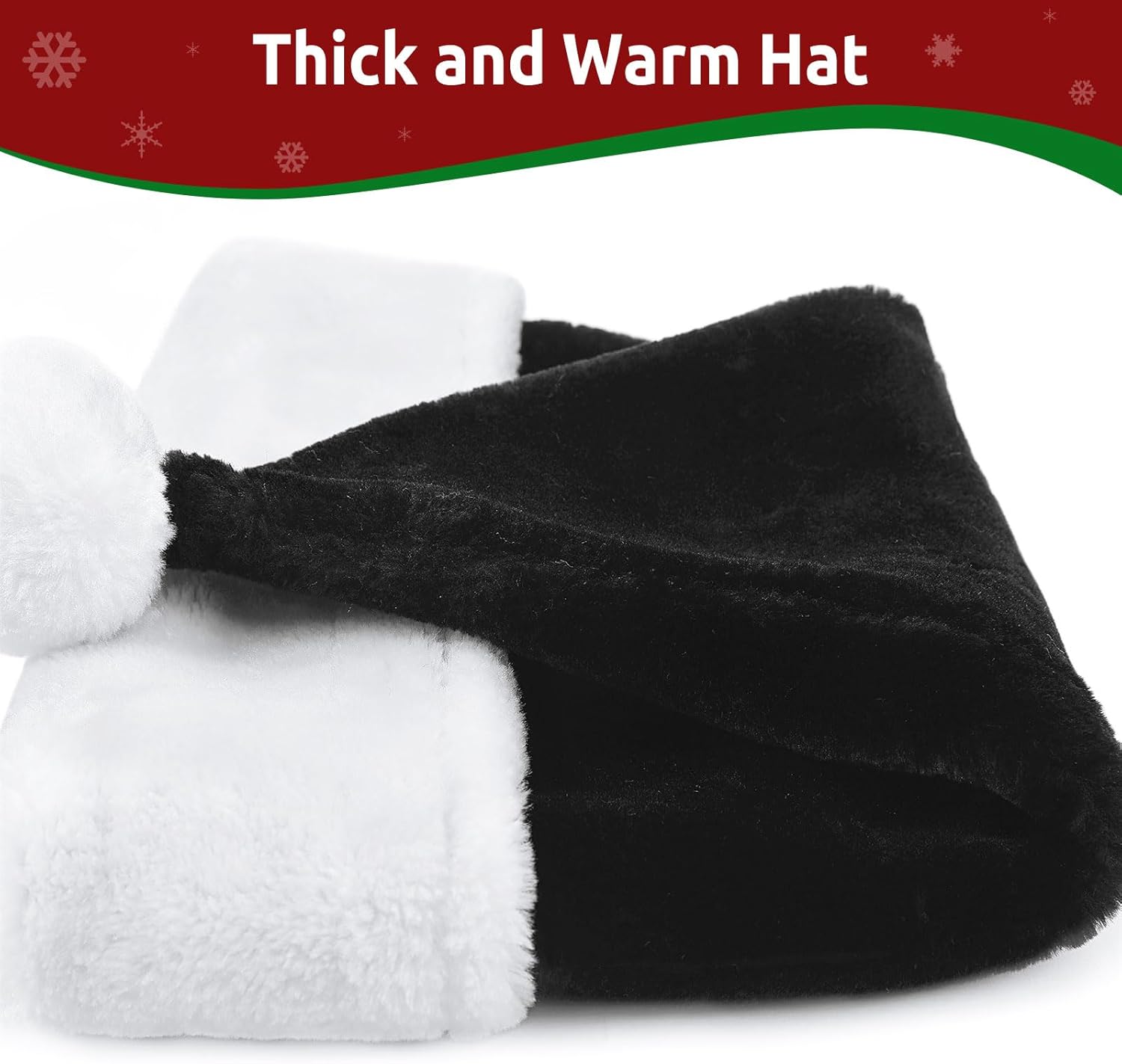 sztuka (szerokość 30 * długość 40 cm) czarna czapka świąteczna dla dorosłych, luksusowa czapka świąteczna w formie ozdób choinkowych - 3