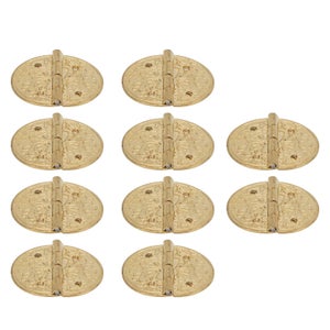 Lot De 50 Mini Charnières Rétro – 13 X 12 Mm, Laiton Plaqué, Angle 180°, Pour Petits Meubles