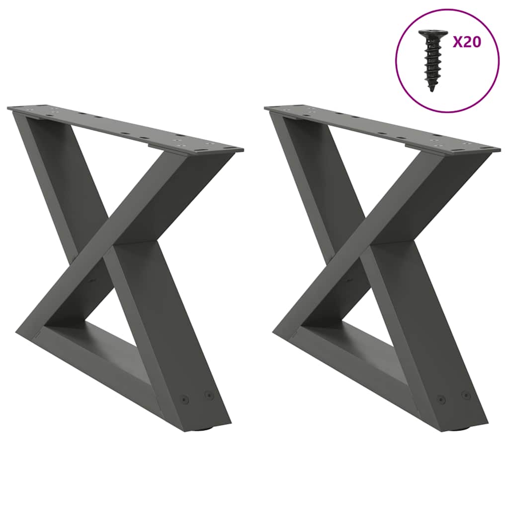 Nogi do stolika kawowego 2 szt. Antracyt 60x(30-31,3) cm Stal vidaXL