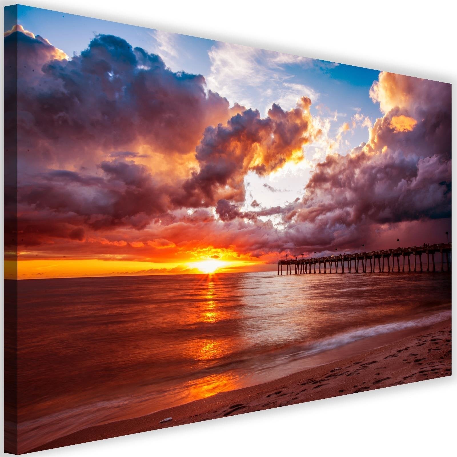 Tableau jetée et coucher de soleil 4 - 90 x 60 cm | Leroy Merlin