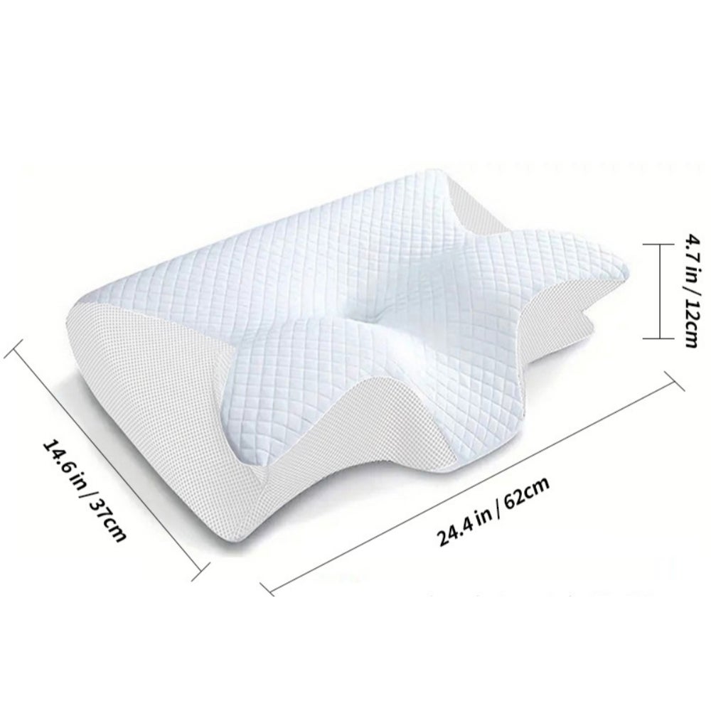 Oreiller Ergonomique Cervical,2 en 1 Oreiller Orthopédique à Mémoire de Forme pour la Nuque,Coussin pour Dormir sur Le Côté et sur Le Dos,60x40x12cm - 2