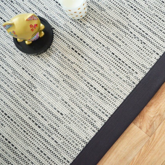 Tapis tissé plat - Bornéo blanc - Ganse coton anthracite - 250 x 350 cm - 3