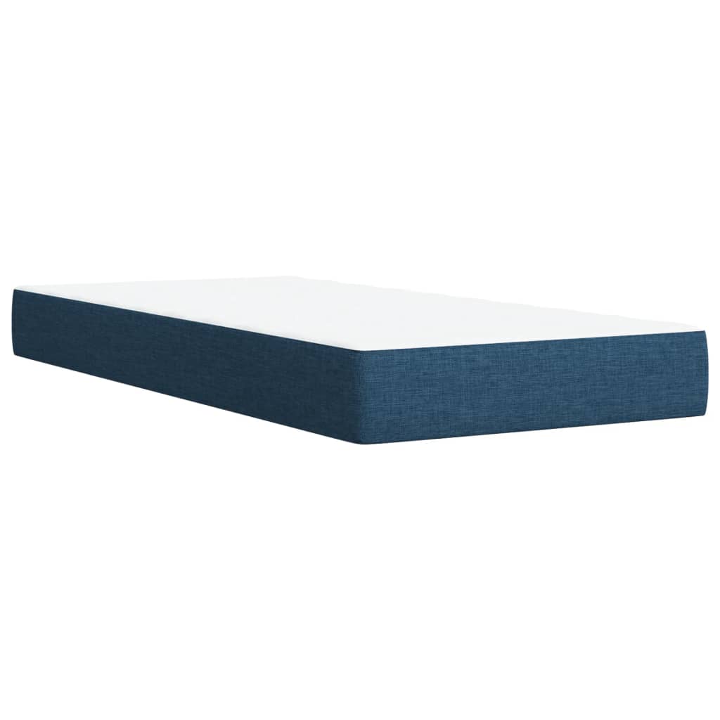 Sommier à lattes de lit avec matelas Bleu 100x200 cm Tissu - 6