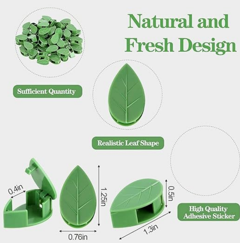 20 piezas de fijación invisible para pared de escalada de plantas, soporte de ratán para enredaderas, clips fijos para hojas - 2