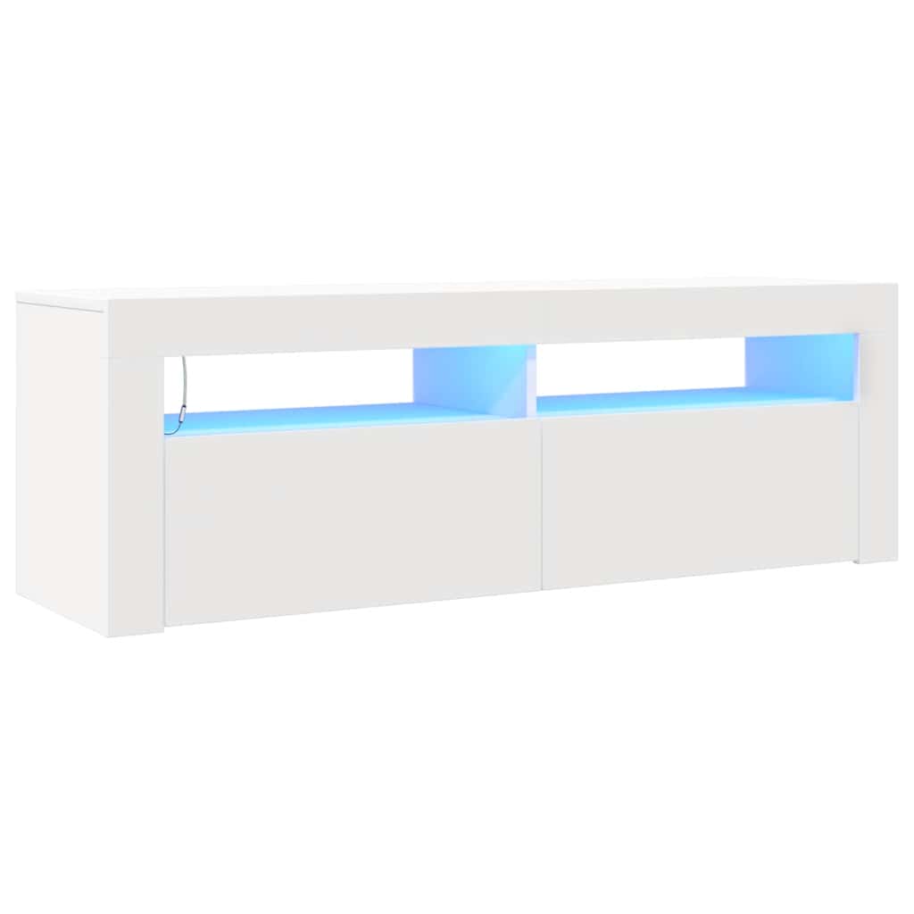 vidaXL Móvel de TV com luzes LED 120x35x40 cm branco - 2