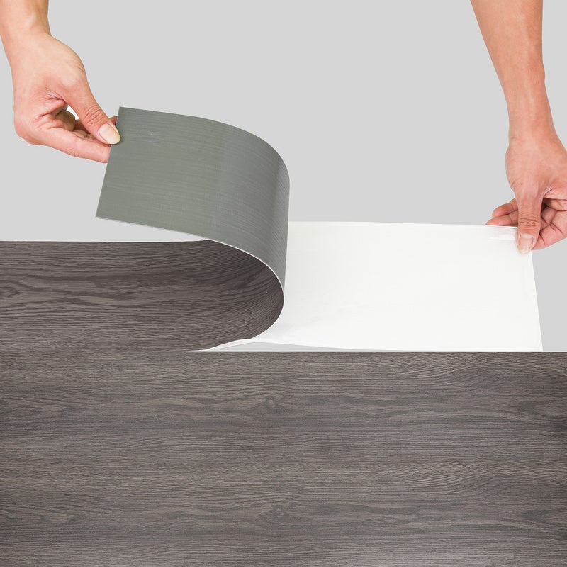 Tablas de pvc autoadhesivas,caja de 56 tablas de vinilo autoadhesivas,roble noche, aprox.8m²