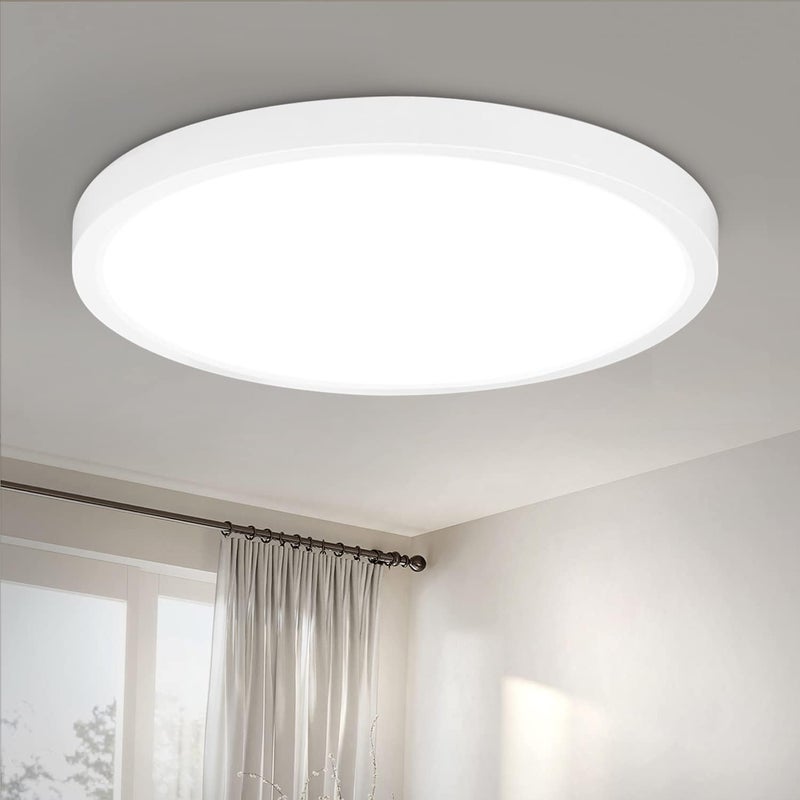 NETTLIFE Panelowa lampa sufitowa LED, czarna, płaska lampa sufitowa IP44, bryzgoszczelna, chłodna biel 15W