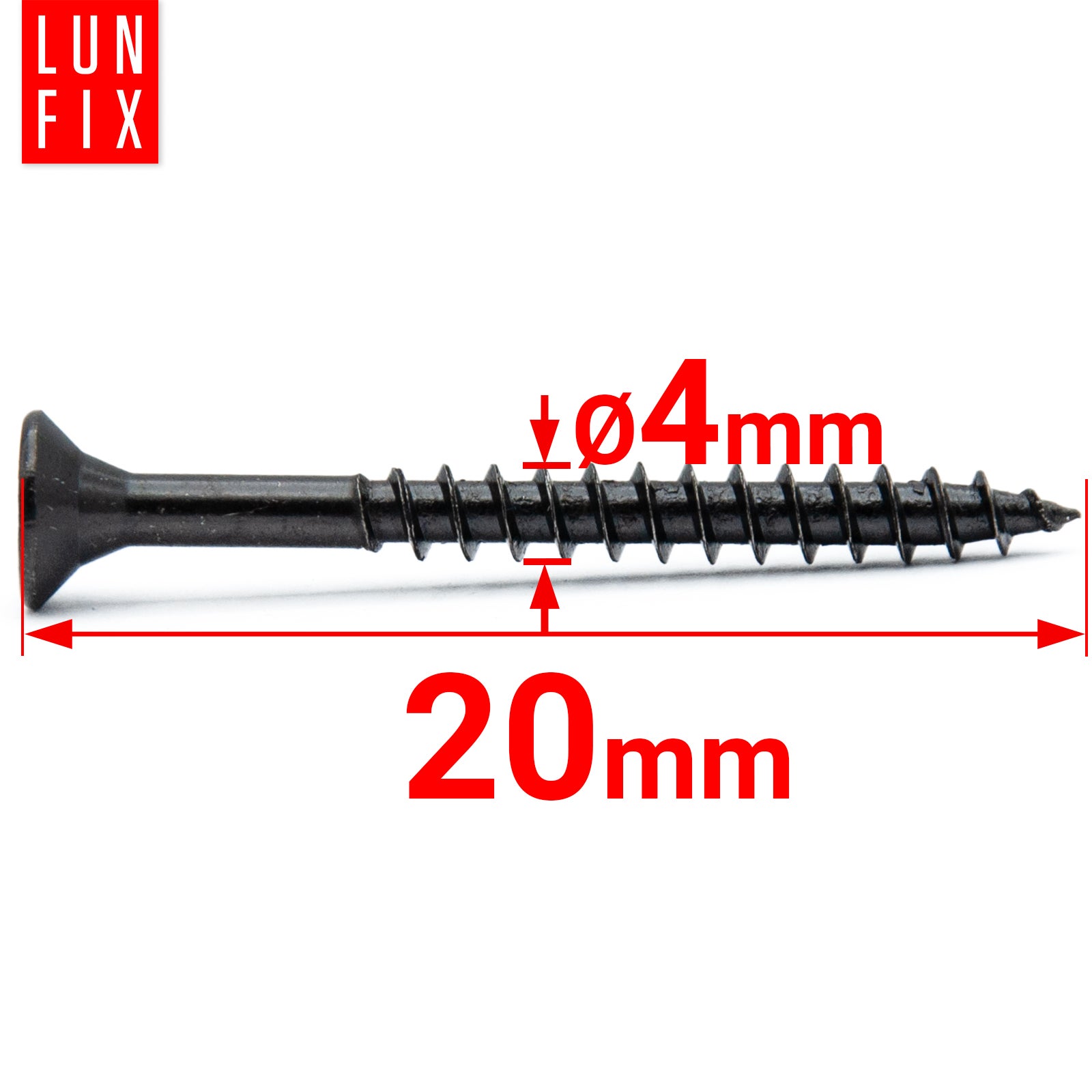 Wkręty do drewna uniwersalne czarne 4x20mm 100szt. - 2