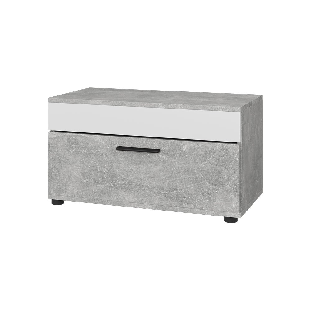 Vicco Szafka do salonu Berno, Beton/Biały, 70.8 x 38.9 cm z drzwiami na zawiasach