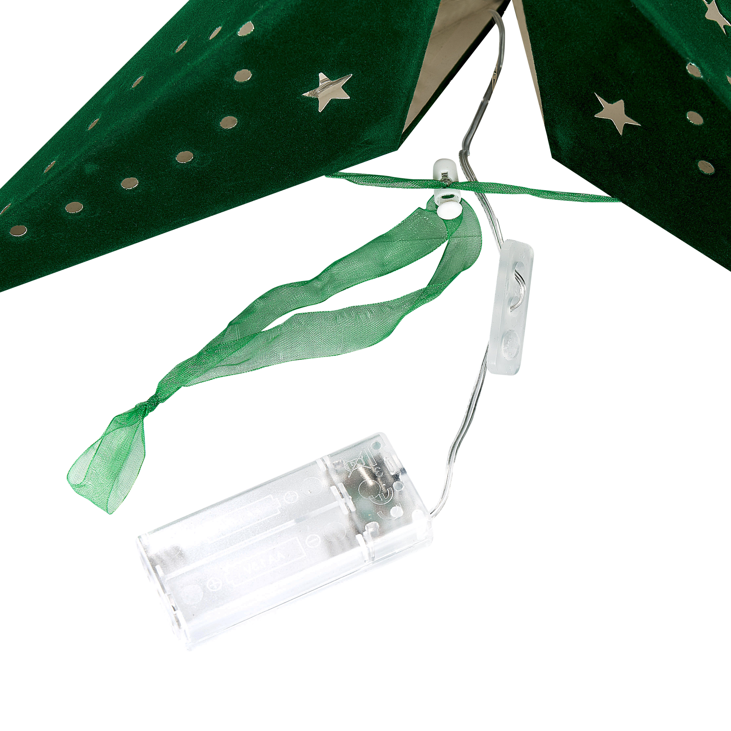 Set di 2 decorazioni da appendere stella MOTTI Carta 60 cm Verde smeraldo - 7