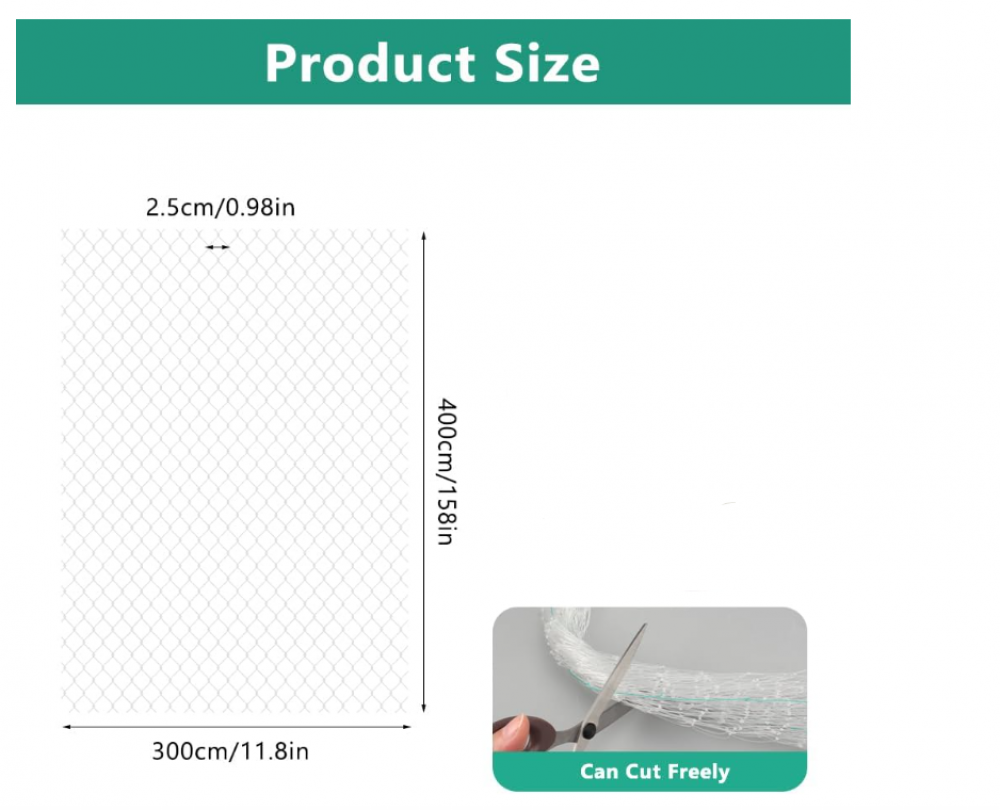 Rete Protezione Gatti Per Balcone Trasparente - 3x4m - Anti Graffi E Morsi - Foto 5