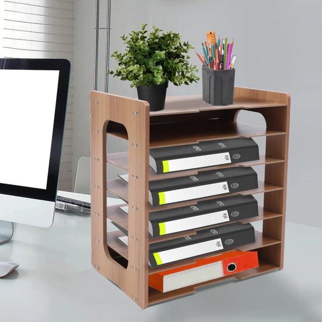Organisateur de Bureau Ajustable pour Documents, Porte-fichiers de Bureau Stable, Rangement de Dossiers