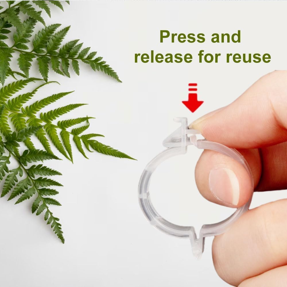 100Pcs Clip en Plastique sécurisé pour Plantes, Clips Support pour Attacher Les Plantes de jardin, Plant Support Clips, Attache Tomate pour Les - 3