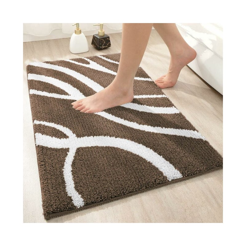 (Mleczna biel, 40-60 cm*1) Dywan z wytłoczonym wzorem kamyków, chłonna, antypoślizgowa wycieraczka