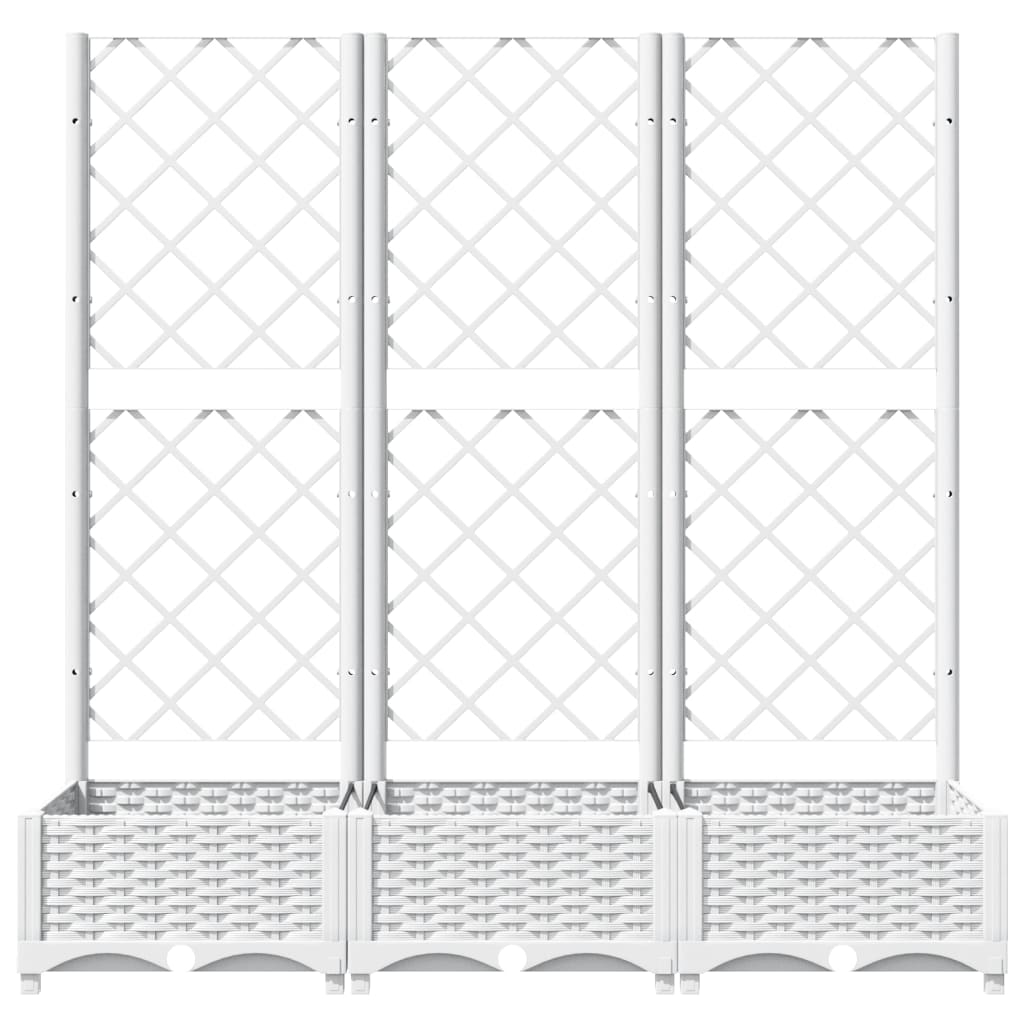Maison Exclusive - Vaso de jardim com treliça branco 120x40x121,5 cm PP - 4