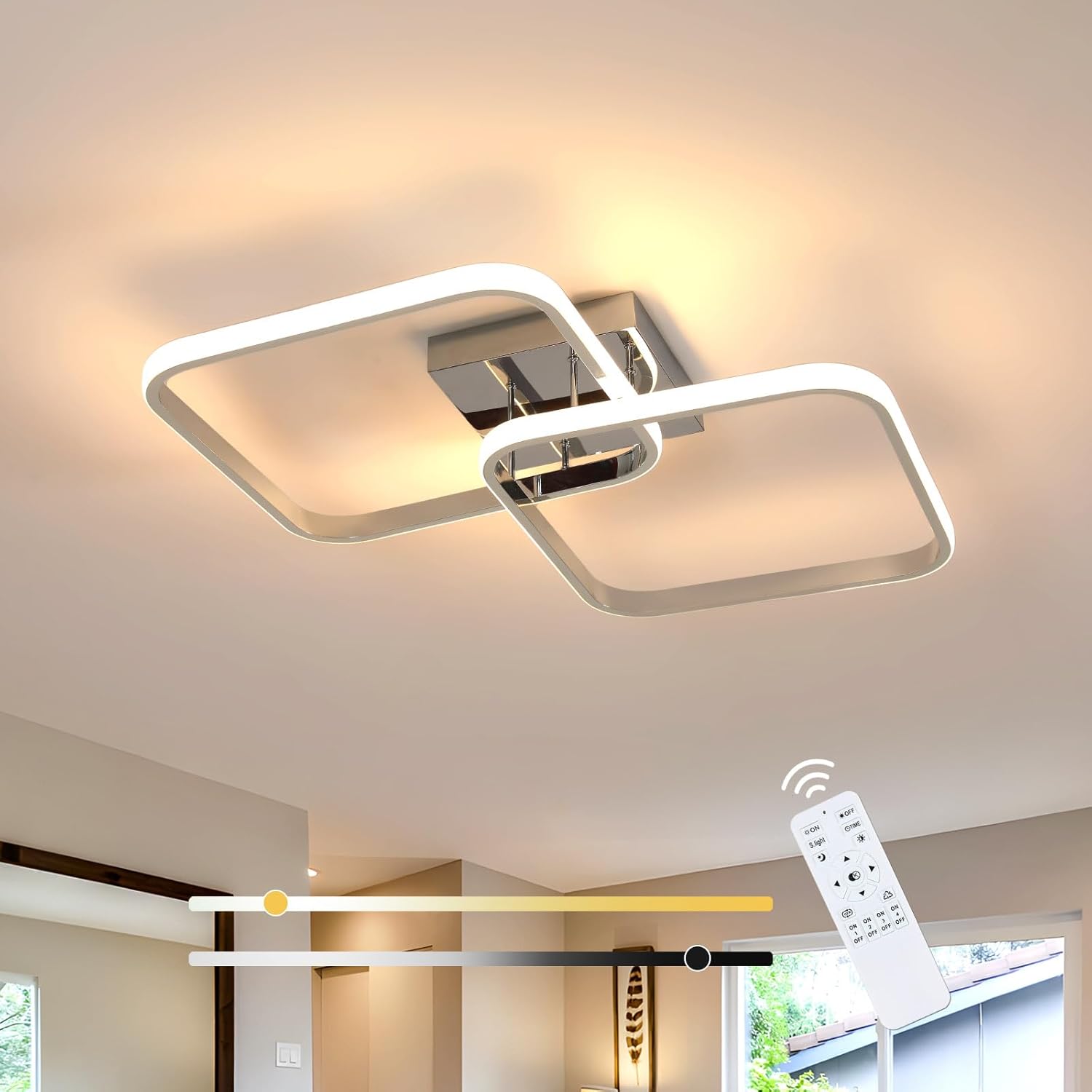 Planetitaly Plafoniera LED Quadrata 60x60 Cm – 40W Regolabile CCT 3000K-6500K – 4850 Lumen – Per Ufficio, Negozio E Ambienti Commerciali
