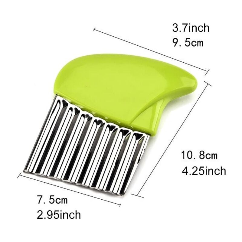 4 Pièces Hachoir à Pommes De Terre Trancheuse à Arbre En Acier Inoxydable Coupe Froissée Coupe-légumes Trancheuse (vert Bleu Jaune Rose)-Fei Yu