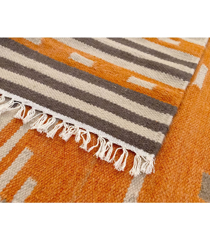 Hamid - KILIM AZTECA 250x80 - Tapis de salon Kilim, tissé à la main, 100 % laine, salon Kilim, chambre, salle à manger - 6