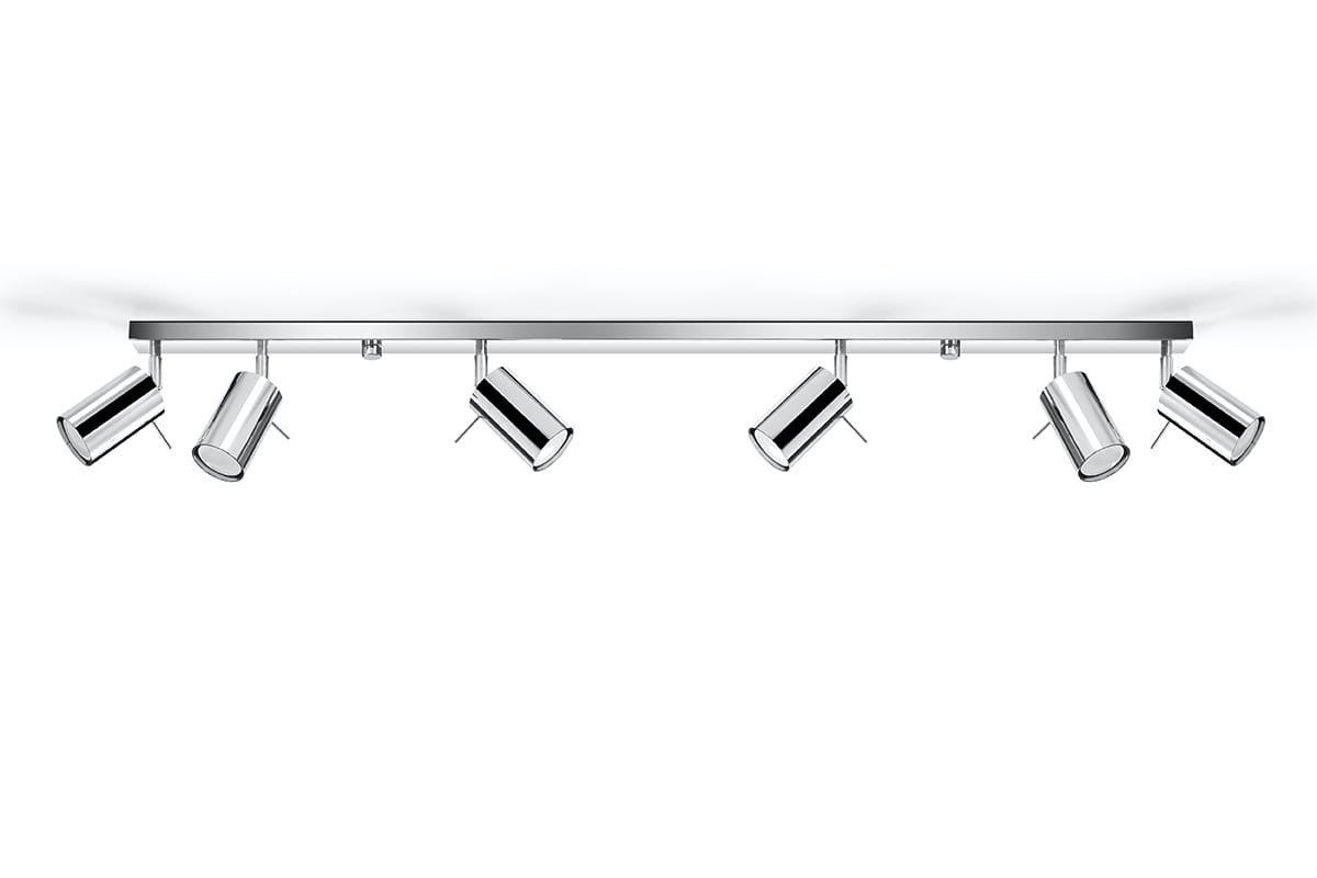 Reflektor sufitowy spot natynkowy Ring listwa chromowany 6xGU10x40W wym: 117 x 16 cm metal Sollux Lighting
