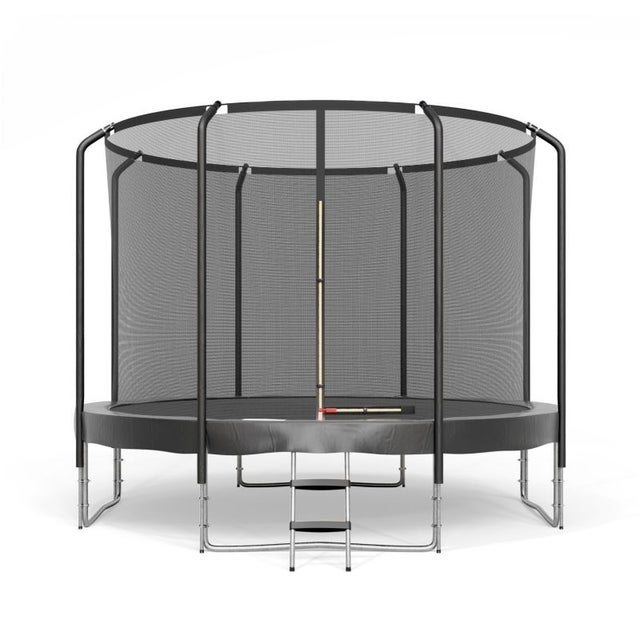 Trampoline Semi-Pro 12FT / 366cm Noir avec Filet de sécurité, Tapis de saut, Coussin de protection, Echelle