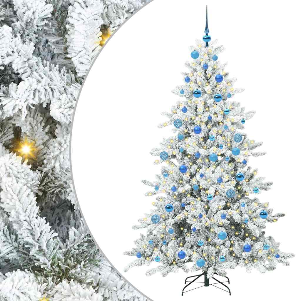 Sztuczna choinka z zawiasami z 300 diodami LED 180 cm PVC