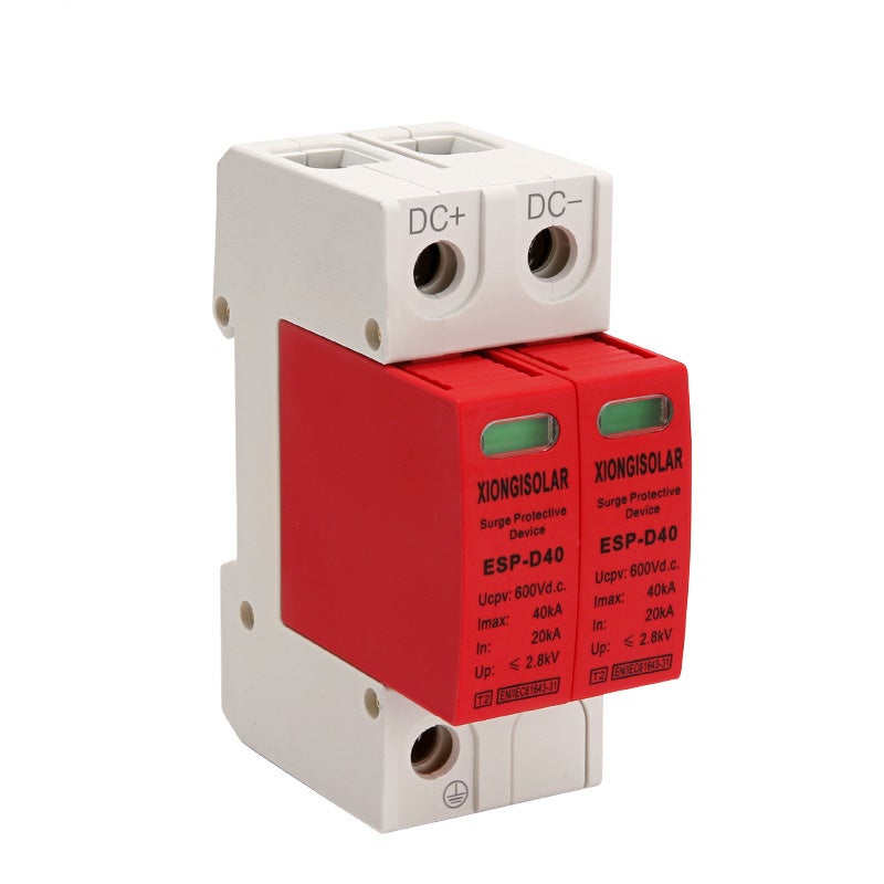 VOBOR 2P Protezione Da Sovratensione Fotovoltaica 1000V – Scaricatore CC Con Montaggio Su Guida, 10/20kA, Antifuoco