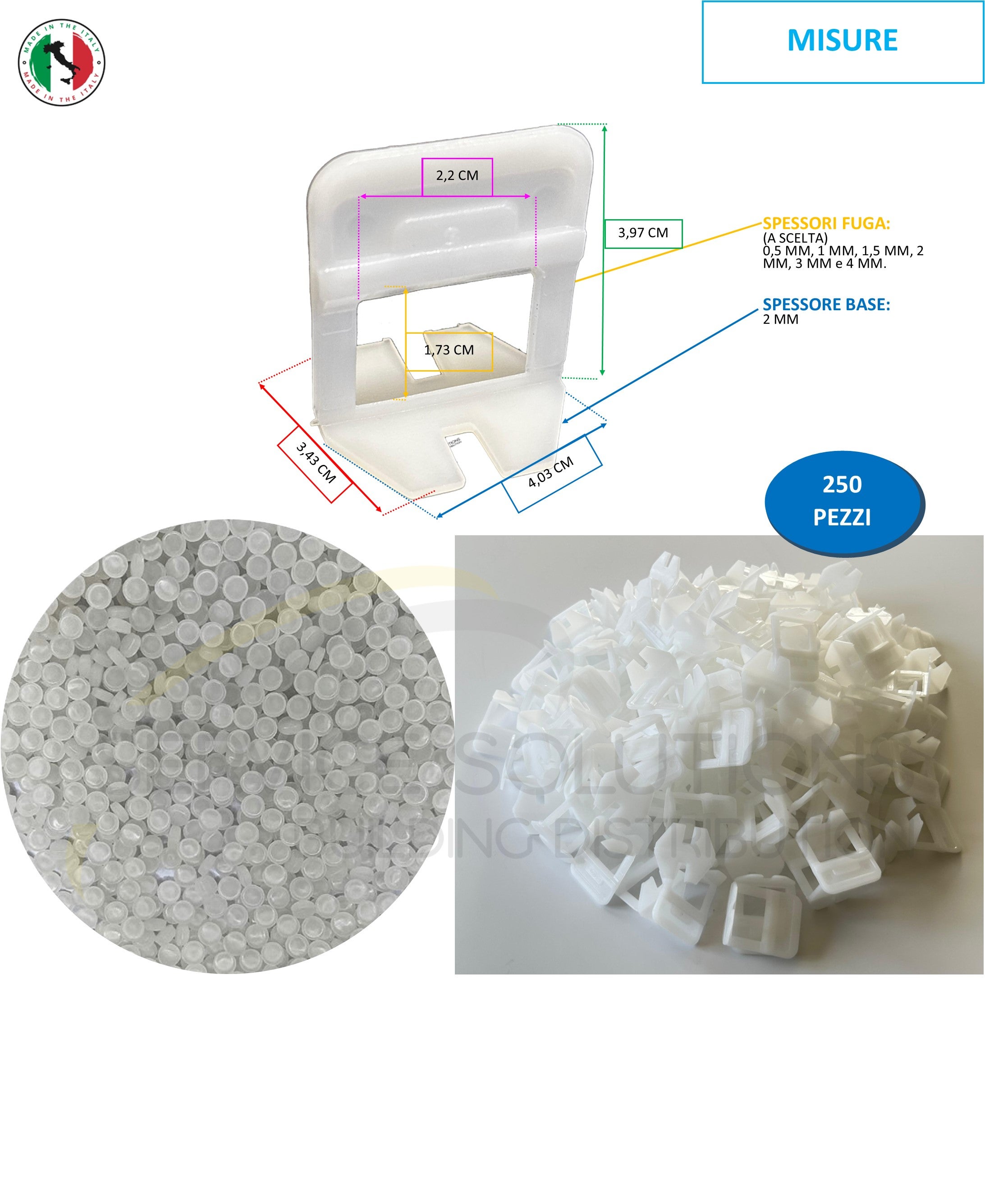 Distanziatori Per Piastrelle Autolivellanti 1mm - 2000 Pezzi - Nero - Made In Italy - Foto 10