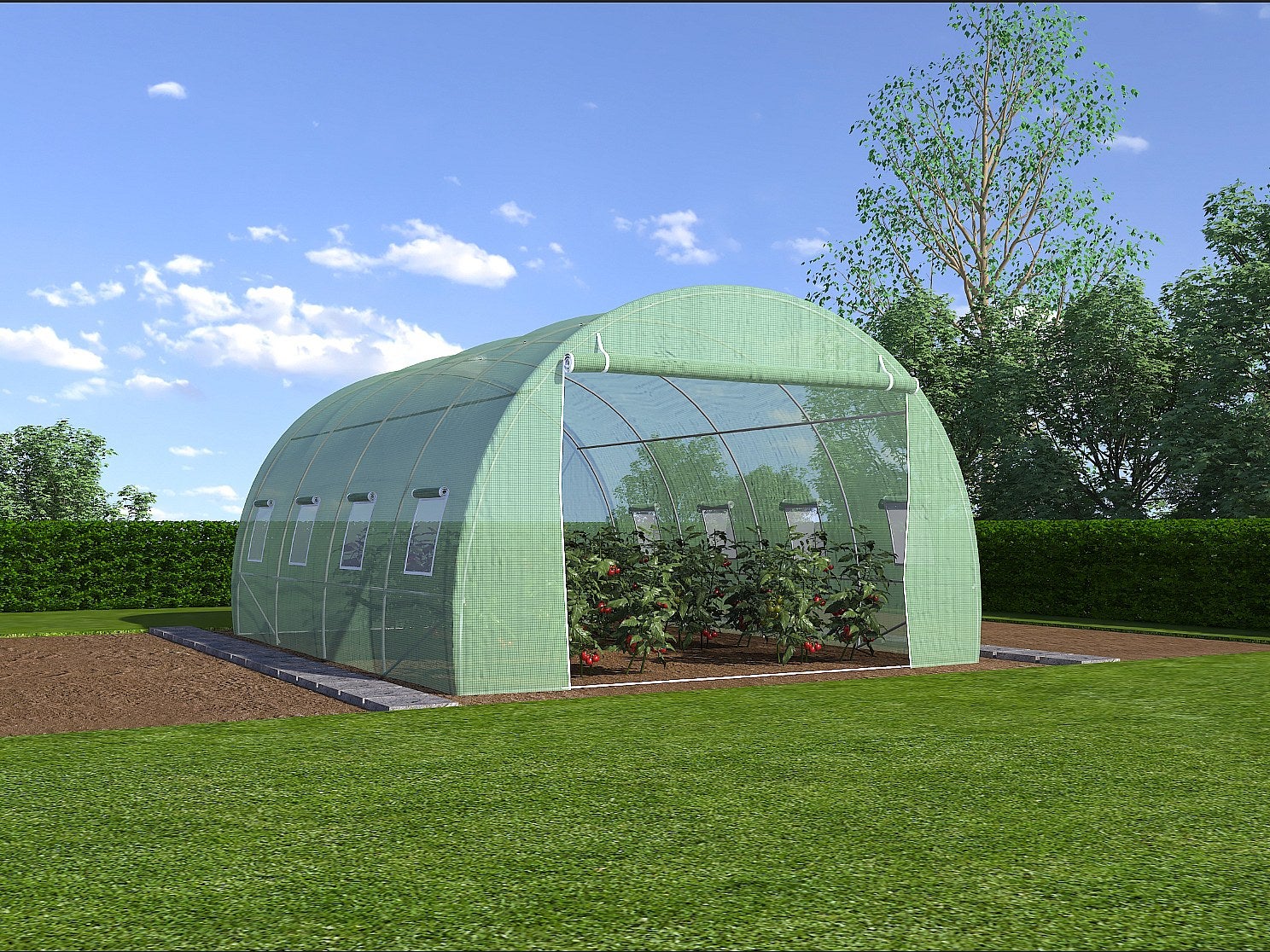 Tunel foliowy z konstrukcją stalową IPOMEA o pow. 12 m² - szer. 400 × szer. 300 × wys. 200 cm