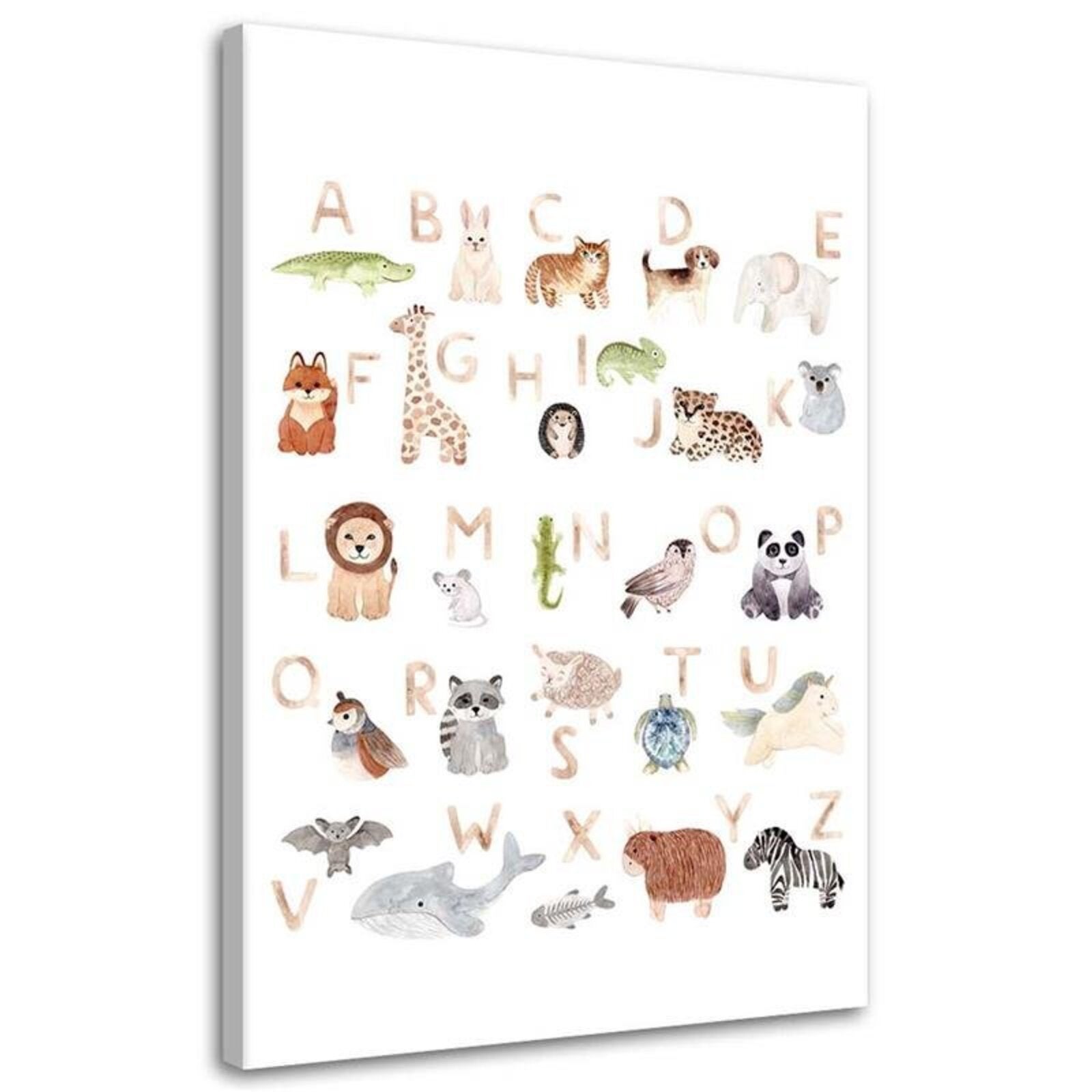 Tableau alphabet avec des animaux - 40 x 60 cm - 4
