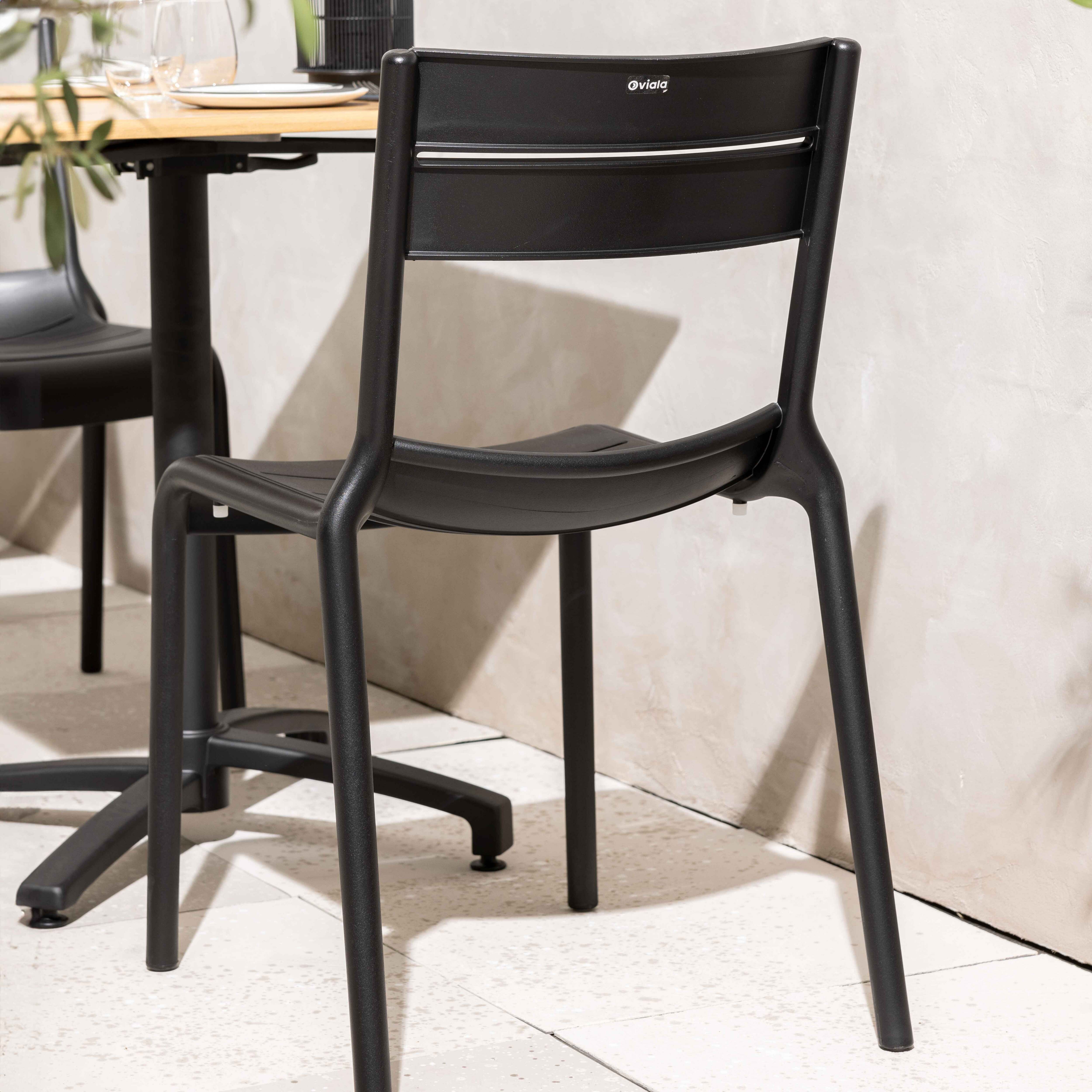 Chaise de jardin sans coussin Paname en Plastique Noir - 3