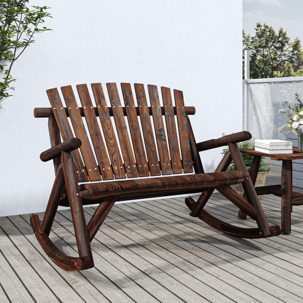 GIANTEX Banc de Jardin à Bascule 2 Places avec Table, balançoire de Jardin, Banc de Jardin, Chaise à Bascule, Balcon, Banc de Jardin, Banc de Parc